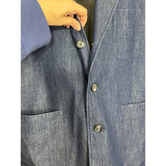 J. Peterman Denim Twill Jacket Cotton Blazer Chore Coat Normcore Preppy, 42 - Picture 7 of 13